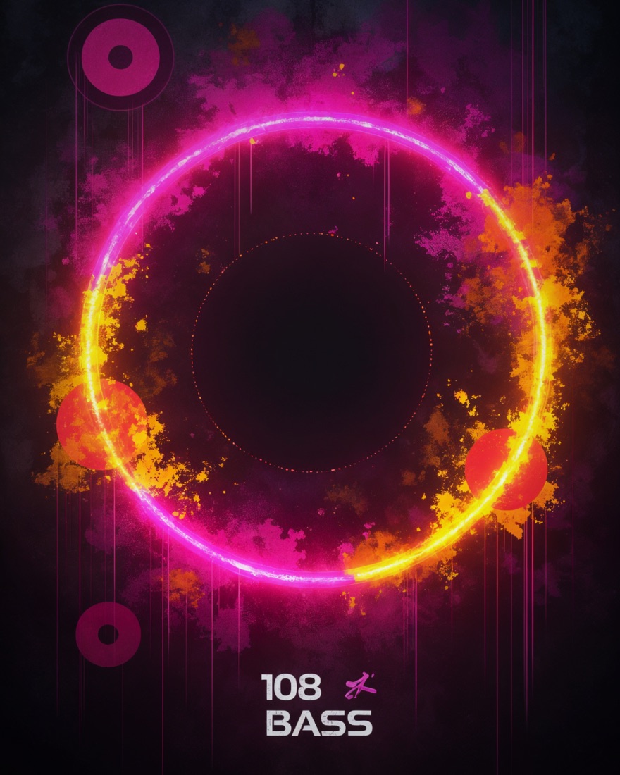 A neon ring with generated lettering across it